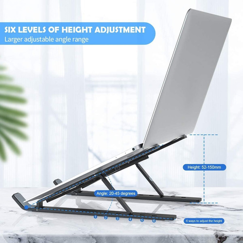 Imagen 4 de 8 de Base Soporte Para Portátil Ergonómica / Reclinable 7 Niveles