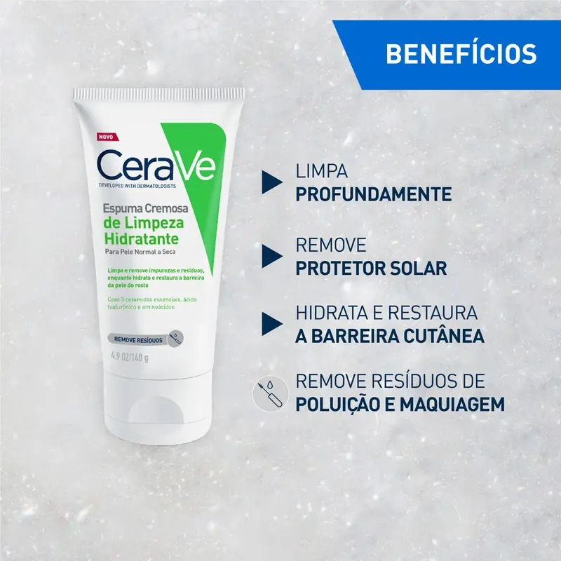 Espuma Cremosa De Limpeza Hidratante 60g Cerave Momento de aplicação Dia/Noite Todo tipo de pele