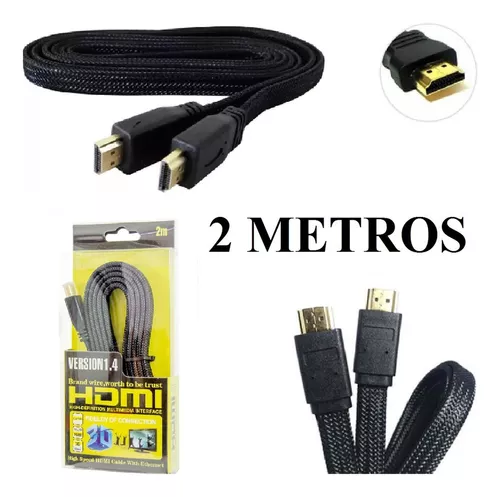 Cabo HDMI Flat 2.0 4K com Malha Náutica 10,0 Metros - solucaocabo