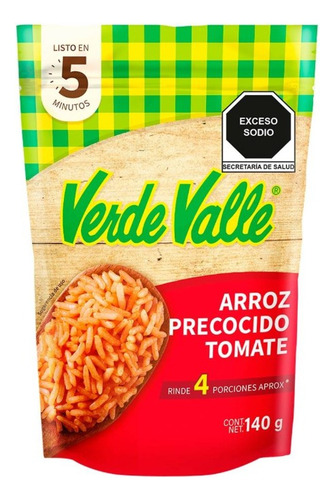 2 Pza Arroz Verde Valle Precocido Tomate 140 G
