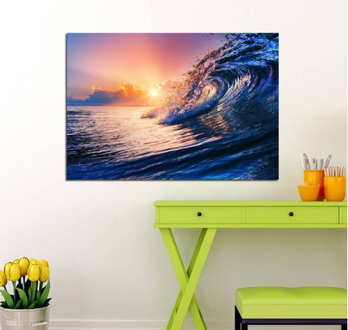 Cuadro 30x45cm Mar Olas Oceano Playa Surf