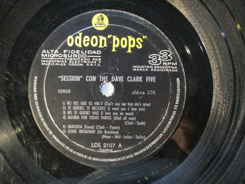Imagen 5 de 8 de Session Con The Dave Clark Five (emi Odeon Lds-2107)