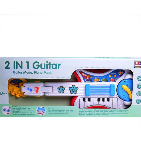 Imagen 1 de 9 de Guitarra Y Mesa Didáctica 2 En 1 Musical Con Luz Y Sonido