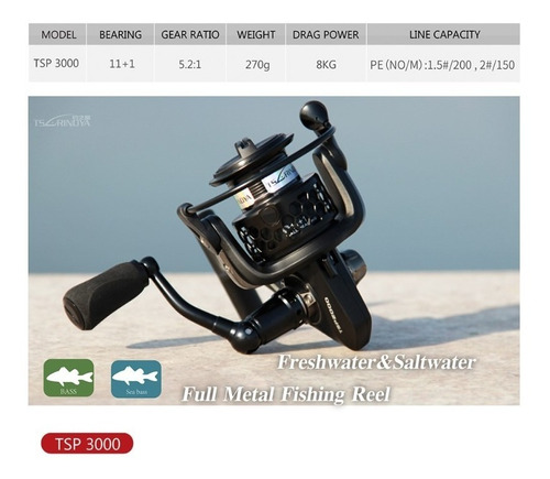 Carrete De Pesca Tsp 3000- Tsurinoya