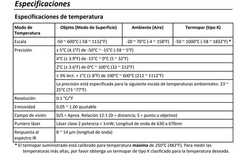 Extech Ir267 |termómetro Infrarrojo Con Termopar Tipo K