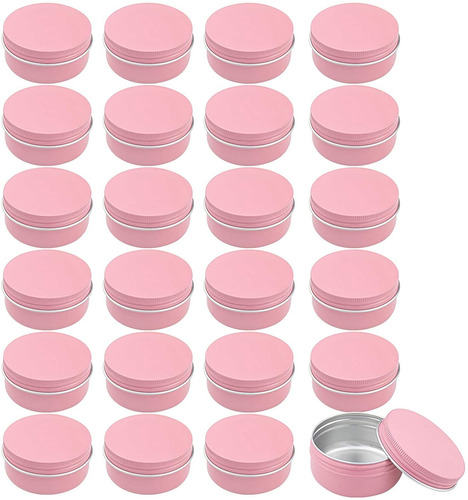 Foraineam Paquete De 24 Latas Redondas De 50 Ml, Color Rosa,