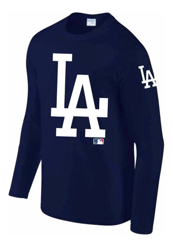 Playera Los Angeles Dodgers La, Manga Larga 100% Algodón