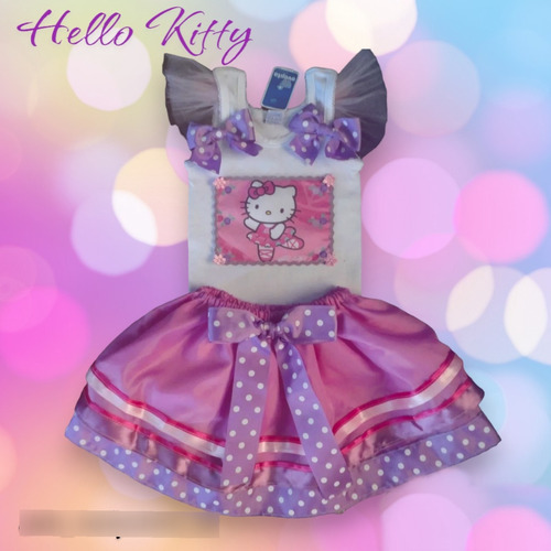 Conjunto Tutu Para Niñas Bebes Hello Kitty