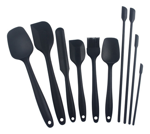 10 Juego Espátulas Silicona Utensilio Cocina Goma Resistente
