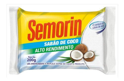 Sabão De Coco Em Barra Semorin Alto Rendimento Original Nfe