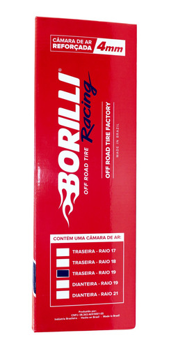 Imagem 2 de 6 de Camara Ar Moto Borilli Reforcada 4mm Aro 19 Trilha Motocross