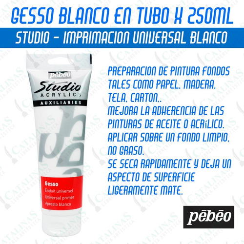 Gesso Studio Blanco Pebeo En Pomo X 250ml Microcentro