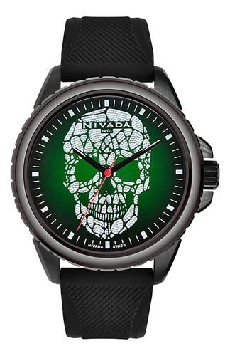 Nivada Reloj Suizo Unisex Con Diseño De Calavera Huichol,