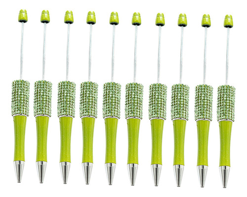 10x Bolígrafos Con Cuentas, Bolígrafos De 1,0mm, Verde