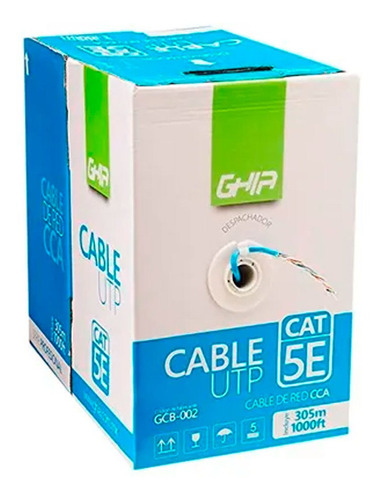 Cable Red Cat5e Bobina Utp Cca Blanco 100m Gcb-046 Ghia