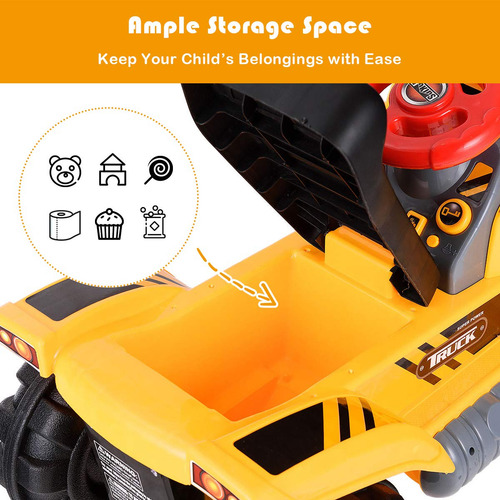 Chefjoy Ride On Bulldozer Truck For Kids Excavator Digger