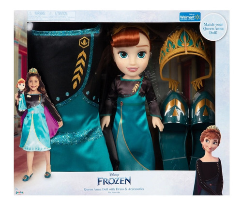 Muñeca Disney Frozen Anna Y Disfraz Para Niña