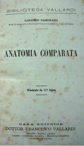 Imagen 2 de 3 de Antiguo Libro Anatomia Comparata L. Camerano 47n 473