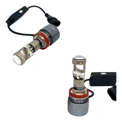 Par Lampada Led Projetor H4 Mini Canhao 6000k 9000lm 12v 24v