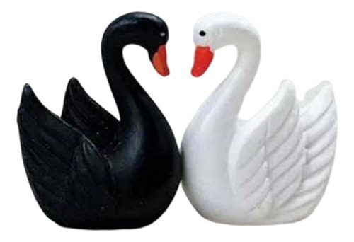 2 Bonito Adorno Para Tarta Con Estatua De Cisne, Feliz