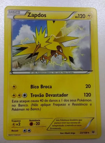 Carta Pokémon Lendário Moltres Trovões Perdidos