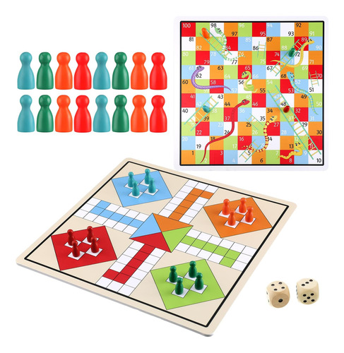 2 En 1 Serpientes Y Escaleras, Juego De Ludo, Juego De Mesa 