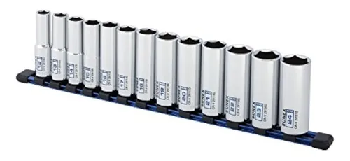 13piece 1/2 Drive Cromo Socket Rail 6pt Métrico Profundo