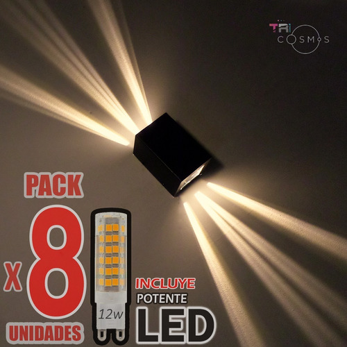 Imagen 1 de 10 de Artefacto Iluminacion Exterior 6 Efecto Rayo Led 12w Pack X8