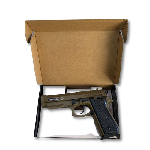 Pistola Airsoft Pt92 Tan Cybergun Spring Full Metal Combo