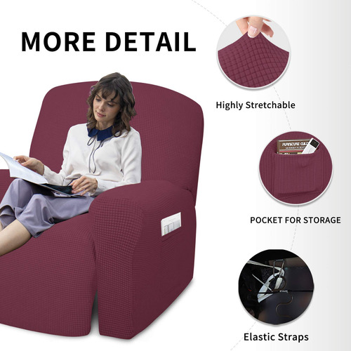 Sofá Elástico Reclinable De Gran Tamaño Slipcover X4