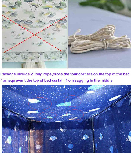Cortinas De Cama Com Dossel Mengersi Solid Four Corner Post