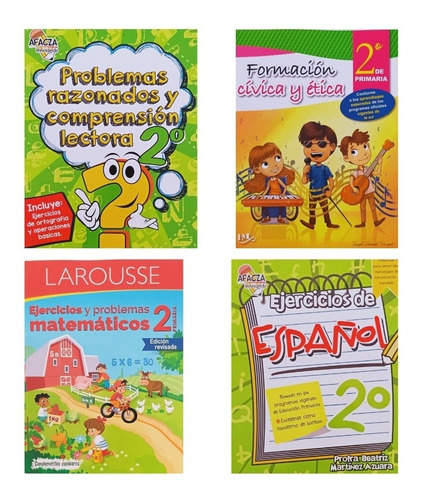 Paquete Segundo Grado De Primaria /4 Cuadernos De Ejercicios