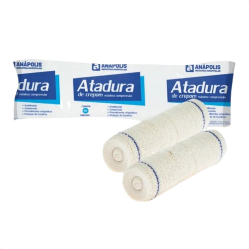 Atadura De Crepom 8cm X 1,8m 13 Fios Com (12 Rolos) Anapolis Branca