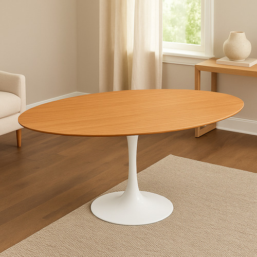 Mesa De Jantar Tulipa Saarinen Tampo Freijó 120x80cm Freijó Laca Preta