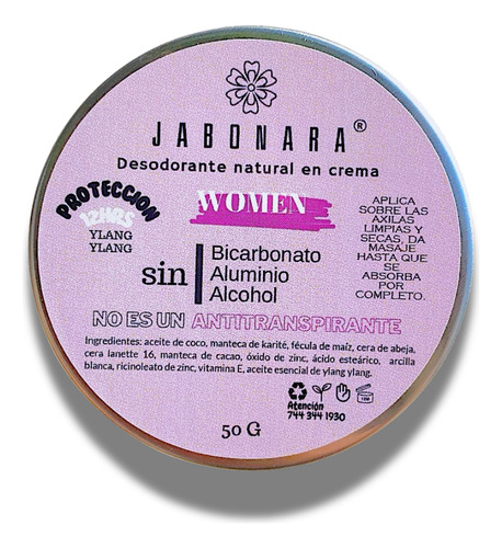 Desodorante Natural En Crema Ylang Ylang 12 H De Protección Floral