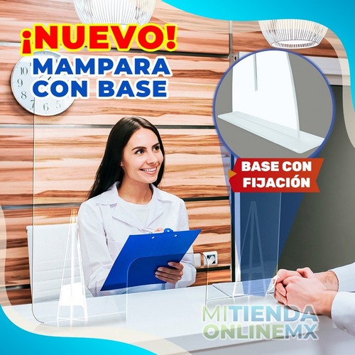 Imagen 2 de 10 de Mampara Protección Anticontagios. 70x60 Cm. Grosor 3 Mm
