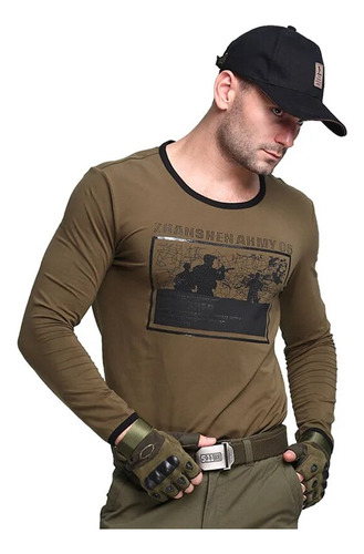 Camiseta Militar De Combate Militar De Manga Larga Para Homb
