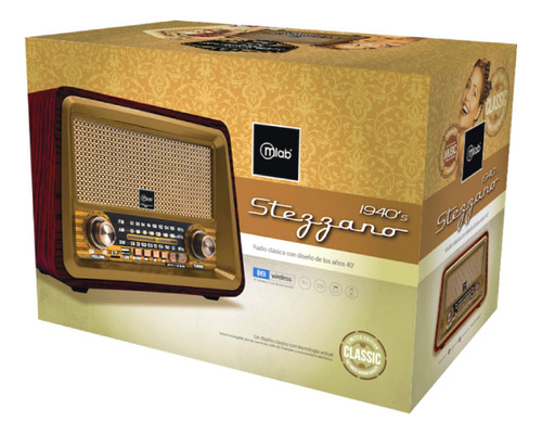 Radio Portátil Bluetooth Retro Stezzano Mlab Usb Am Fm