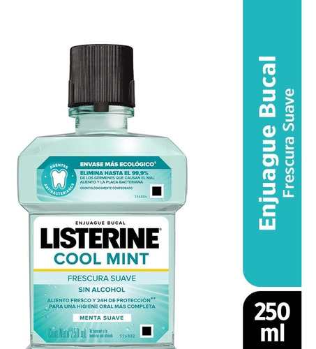 Listerine Zero Menta Suave Sin Alcohol 250ml