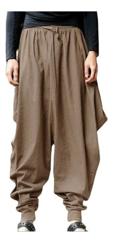 Pantalones Harem Hombre Algodón Lino Festival Baggy Pantalon