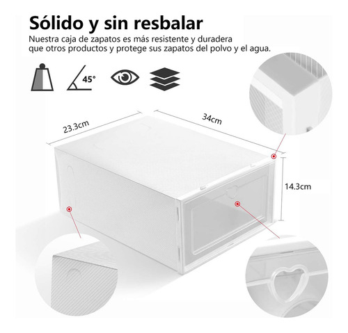 Pack 10 Zapateras Organizador De Zapatos Caja Apilables Color Blanco Blanco