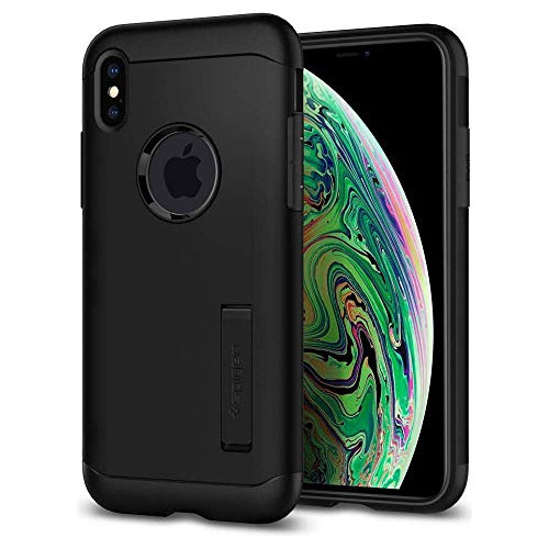 Funda De Armadura Delgada De Spigen Con Soporte Para iPhone