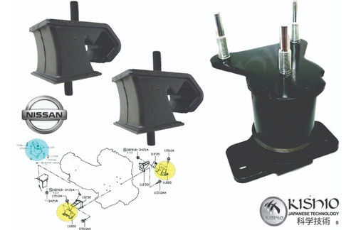 2 Soportes Motor 1 Soporte Caja Nissan D23 2.5l 14-18