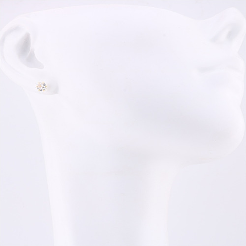 Aretes Broquel Oro Sólido 10k Niña Mujer Piercing 2 Pares 03