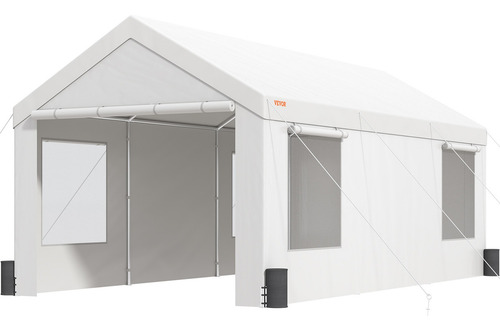Vevor Toldo Para Automóvil Con Pared Carpa Fiestas 6x3.7 M Color Blanco