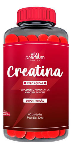 Creatina Em Gomas Zero Açúcar 60un Vita Premium frutas vermelhas