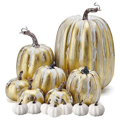 Wesappinc Calabazas Artificiales,14pcs Calabazas De Drtvy