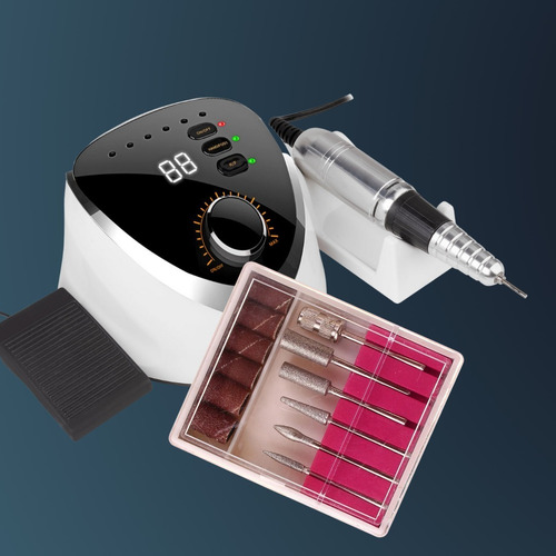Imagen 10 de 10 de Torno Uñas Manos Pies 35000 Rpm Profesional C Pedalera Crazy