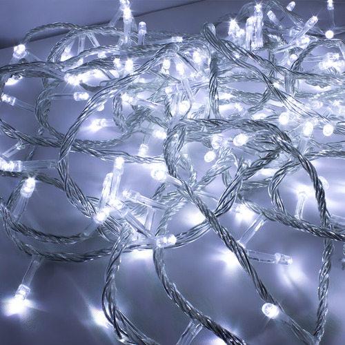 Serie Navideña 600 Led Luz Blanca 8 Funciones 30 Metros Luces Blanco