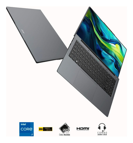 Ace Aspire Lite 16 AL16-51P-77VX Laptop Wuxga Ci7 16GB RAM 512GB SSD Color Gris Oscuro